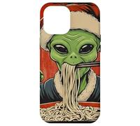 Alien Eating Ramen Noodles Ukiyo-e UFO Christmas Case for iPhone 12 Pro Max