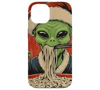 Alien Eating Ramen Noodles Ukiyo-e UFO Christmas Case for iPhone 14