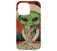 Alien Eating Ramen Noodles Ukiyo-e UFO Christmas Case for iPhone 14 Pro Max