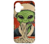 Alien Eating Ramen Noodles Ukiyo-e UFO Christmas Case for iPhone 16