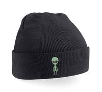 Alien Embroidered Beanie Hat | Unisex Adults Winter Cap | Extraterrestrial UFO Headwear
