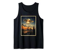 Alien Encounter Scene Cosmic Mystery UFO Conspiracy Theory Tank Top