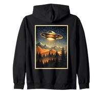 Alien Encounter Scene Cosmic Mystery UFO Conspiracy Theory Zip Hoodie