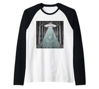Alien Encounter with Sasquatch Forest Gorilla Graphic Raglan Baseball Tee