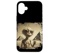 Alien Face Ancient Pyramids Thumbs Sci-Fi Egypt Case for iPhone 16 Plus
