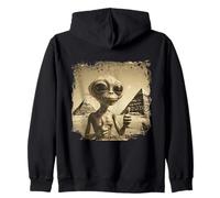 Alien Face Ancient Pyramids Thumbs Sci-Fi Egypt Zip Hoodie