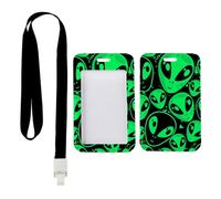 Alien Face ID Card Holder with Black Lanyard, Bus Pass Holders, Vertical ID Cards Protector for Doctor, Vertical Cards Protector for Staff, Paramedic Accessories Nurse Accessories Work