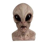 Alien Face Masque - Full Head Coverage, Realistic Texture Finish, Breathable Eye Openings, Flexible Latex Material | Wear For Halloween Costume Parties Cosplay Events And Themed Gatherings With Detail