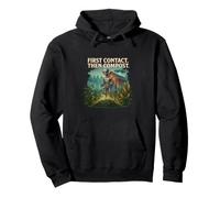 Alien Farmer | UFO First Contact Then Compost Humorous Meme Pullover Hoodie