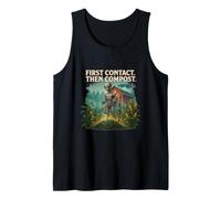 Alien Farmer | UFO First Contact Then Compost Humorous Meme Tank Top