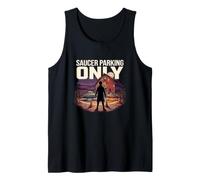Alien Farmer | UFO Flying Saucer Parking Only Humorous Quote Tank Top