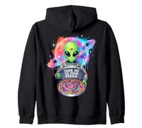 Alien Fast Food Outfit Outer Space Take Me To Your Pizza Zip Hoodie