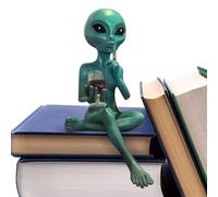 Alien Figure,Holding Wine Glass Alien Stuff - Resin Statue Toy for Garden Shelf Yard Birthday Christmas Halloween Party