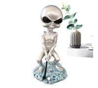Alien Figurine | Resin Garden Statue Alien Figurine | Fairy Garden Accessories, Outdoor Statue, Desk Ornaments, Yard Sculpture for Indoor Outdoor