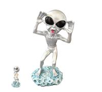 Alien Figurines Decor - Extraterrestrial Figurine, Outer Space Alien Resin Sculpture, Creative Resin Figurine Decor, Desktop Crafts Ornament for Indoor, Outdoor Lightweight Compact Ergonomic