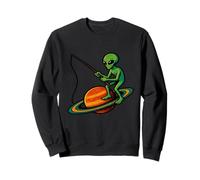 Alien Fishing on Saturn Planet Sweatshirt