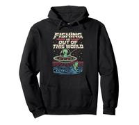 Alien Fishing UFO Out Of This World Angler Funny Fishing Pullover Hoodie
