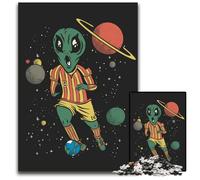 Alien Football Soccer Fcb 1000Piece Jigsaw Puzzle Paper Jigsaw Puzzles for Adults Perfect for Family Fun on Christmas Thanksgiving Birthdays & Easter 1000 PCS(38x26cm)