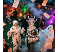 Alien Full Face Masque, Realistic Extra Terrestrial 15x7.5 Inches with 3D Feature, Cosplay Prop, Haunted House Accessory with Creepy Style, Gear for Men and Women Stage Party