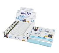 Alien Go Blue Color Rolling Papers, 25 Pack Kingsizeslim 110mm Paper with 1 Tips, 825 Sheets Premium and Ultra-thin Roll Papers, Natural Arabic Gum