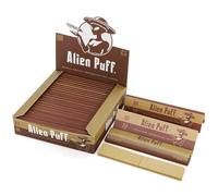 Alien Go Rolling Papers, 25 Pack 110mm brown Paper with 1 Tips Kingsizeslim, 825 Sheets Premium and Ultra-thin Roll Papers, Natural Arabic Gum