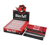 Alien Go Rolling Papers 25 Pack Black Color, 109mm Kingsizeslim Premium Paper 825pcs with 1 Tip, Natural Arabic Gum and Ultra-thin Rolling Papers, Slow Burn Smoking Accessories