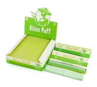 Alien Go Rolling Papers 25 Pack Green Color, 109mm Kingsizeslim Premium Paper 825pcs with 1 Tip, Natural Arabic Gum and Ultra-thin Rolling Papers, Slow Burn Smoking Accessories