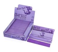 Alien Go Rolling Papers, 25 Pack Kingsizeslim 110mm Purple Paper with 1 Tips, 825 Sheets Premium and Ultra-thin Roll Papers, Natural Arabic Gum