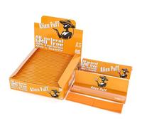 Alien Go Rolling Papers 25 Pack, Kingsizeslim Orange Color Premium Paper 825pcs with 1 Tip, Natural Arabic Gum & Ultra-thin Roll Papers, Smoking Accessories