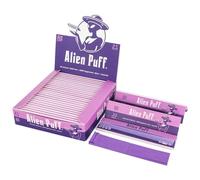 Alien Go Rolling Papers 25 Pack Purple Color, 109mm Kingsizeslim Premium Paper 825pcs with 1 Tip, Natural Arabic Gum and Ultra-thin Rolling Papers, Slow Burn Smoking Accessories