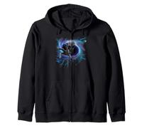 Alien Gray Reaching From Black Hole Galaxy UFO Zip Hoodie