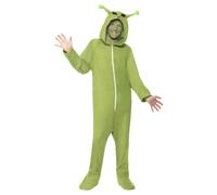 Alien Green One Suit Fancy Dress Costume Kids Unisex Medium - Age 7-9