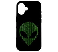 Alien Head Binary Code Science Programming Nerd Case for iPhone 16