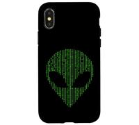 Alien Head Binary Code Science Programming Nerd Case for iPhone X/XS