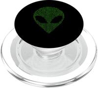 Alien Head Binary Code Science Programming Nerd PopSockets PopGrip for MagSafe