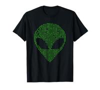 Alien Head Binary Code Science Programming Nerd T-Shirt
