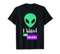 Alien Head I Want to Believe - UFO Hunter - Alien Lover T-Shirt