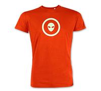 Alien Head In Circle Glow In The Dark Premium T-shirt - Orange Large