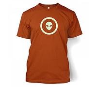 Alien Head In Circle (glow In The Dark) T-shirt - Texas Orange X-Large (46/48")