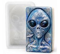 Alien Head Silicone Soap Mould - Sci-Fi Extraterrestrial Design for Handmade Soap, Candles, Resin & Crafts