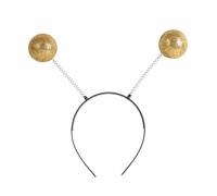 Alien Headband, Weird Headband Alien Antenna Head Bands, Space Costume Accessories Silver Glitter Boppers Ball for Halloween Theme Party Cosplay Costume