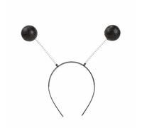 Alien Headband, Weird Headband Alien Antenna Head Bands, Space Costume Accessories Silver Glitter Boppers Ball for Halloween Theme Party Cosplay Costume
