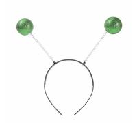 Alien Headband, Weird Headband Alien Antenna Head Bands, Space Costume Accessories Silver Glitter Boppers Ball for Halloween Theme Party Cosplay Costume