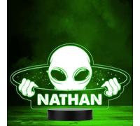 Alien Hiding Space Universe Led Lamp Personalised Gift Night Light | Personalised Gift For Home, Lamp Room Décor | Kids & Adults Night Lights With Name | Personalised Gift For Bedroom |