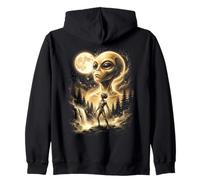 Alien Howling at the Moon Meme Zip Hoodie