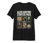 Alien Hunting Starter Pack Funny UFO Conspiracy Meme Art Premium T-Shirt