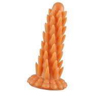 Alien-Inspired Monster Dildo with Anal Beads, Silicone Pleasure Toy for Women, Suction Cup for Hands-Free Action (Orange)