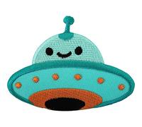 Alien Iron On Badge Sew On Patch Embroidered Spaceship Martian UFO Flying Saucer