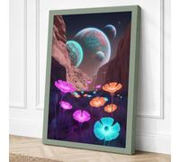 Alien Jellyfish World Fantasy Canvas Wall Art Print 24x16 Inch