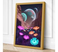 Alien Jellyfish World Fantasy Canvas Wall Art Print 24x16 Inch
